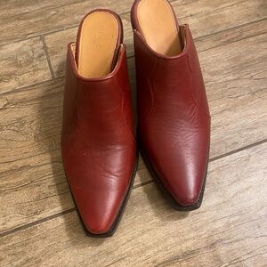 Tecovas The Brooke Red Leather Mules